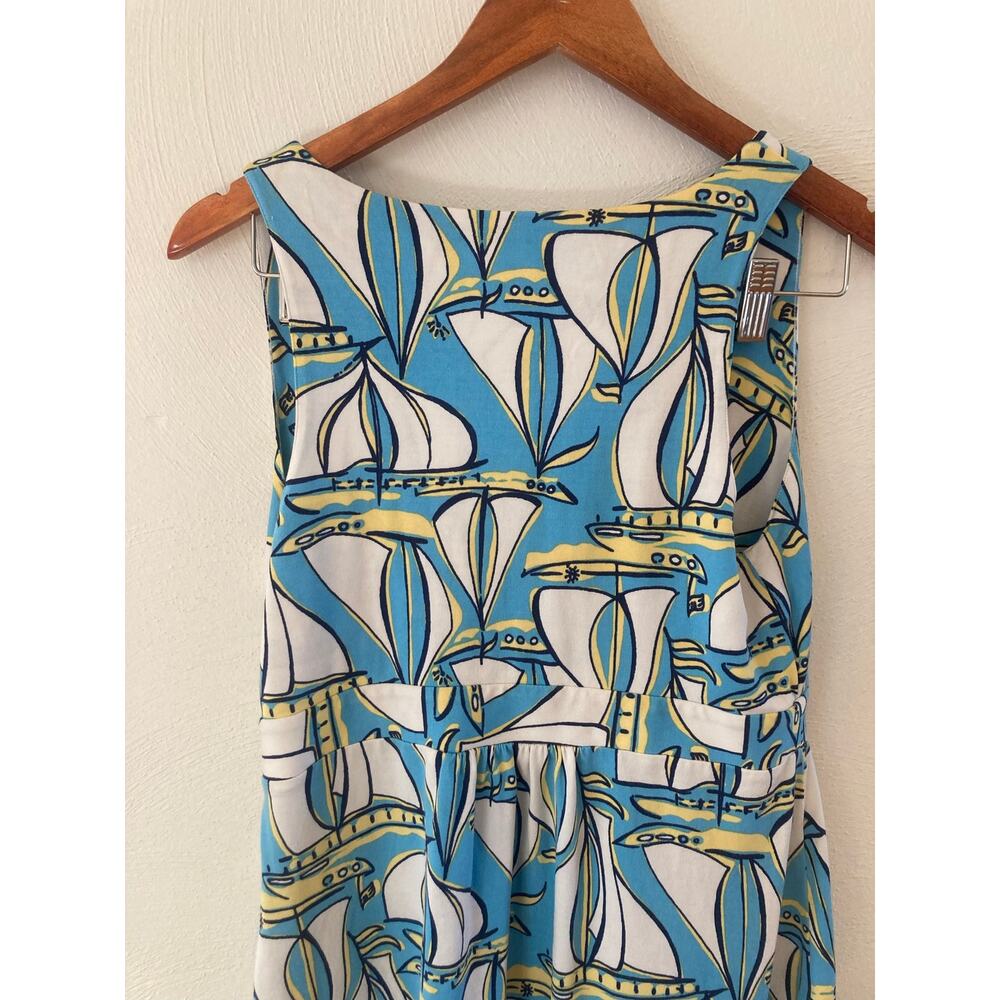 Lilly Pulitzer Patty Silk Cotton Knit Dress in Docksider Sailboat Boat L HTF - Picture 8 of 10